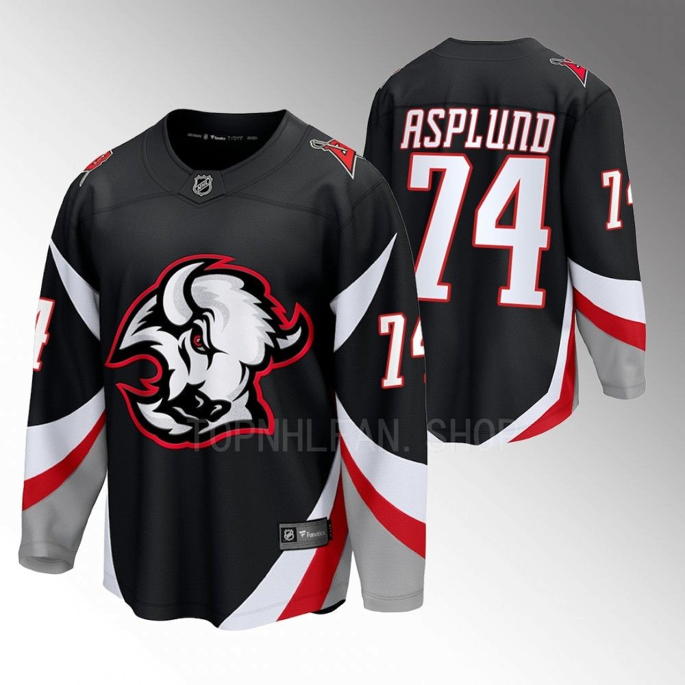 Buffalo Sabres Rasmus Asplund Black 2022-23 Goathead Alternate Premier Breakaway Player Jersey