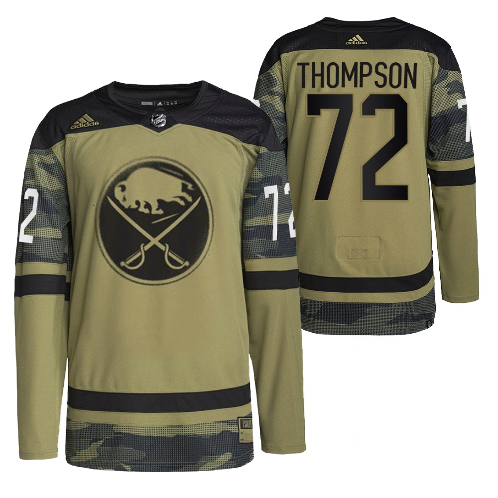 Buffalo Sabres Tage Thompson Camo 2022 Military Appreciation Night Primegreen Authentic Jersey