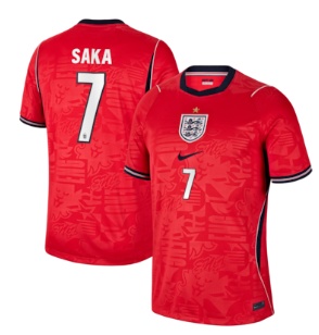 Bukayo Saka England National Team Nike 2026 Away Stadium Replica Jersey - Red