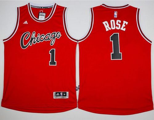 Bulls #1 Derrick Rose Red Hardwood Classics Performance Stitched NBA Jersey