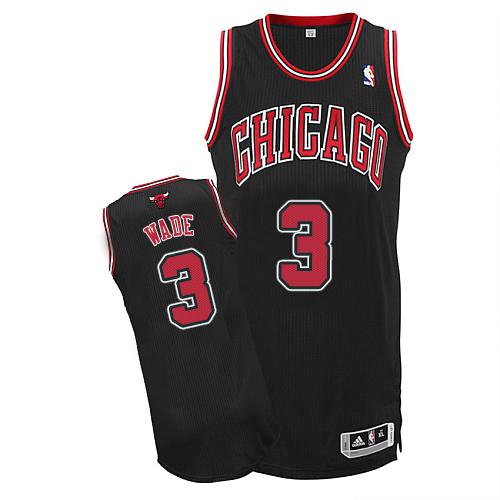 Bulls #3 Dwyane Wade Black Stitched NBA Jersey