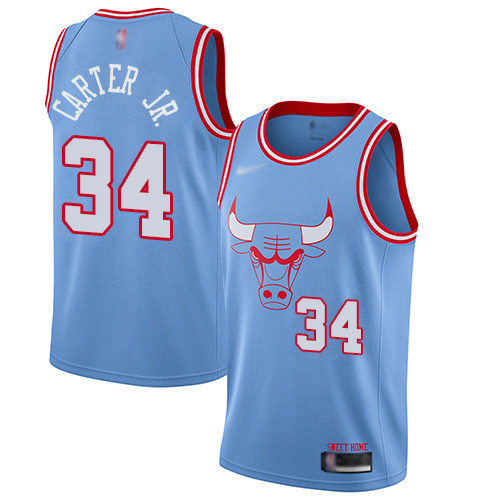 Bulls #34 Wendell Carter Jr. Blue Basketball Swingman City Edition 2019 20 Jersey
