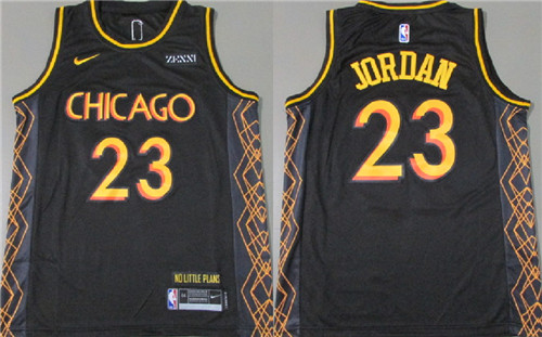 Bulls 23 Michael Jordan Black 2021 City Edition Nike Swingman Jersey