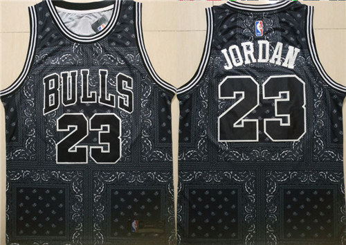 Bulls 23 Michael Jordan Black Fashion Swingman Jersey