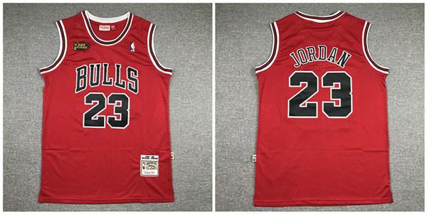 Bulls 23 Michael Jordan Red NBA Finals 1997-98 Hardwood Classics Jersey