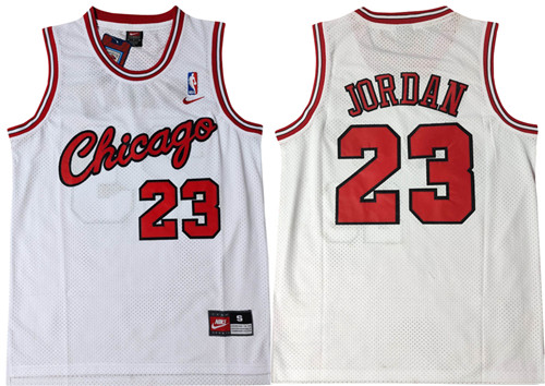 Bulls 23 Michael Jordan White Nike Swingman Jersey
