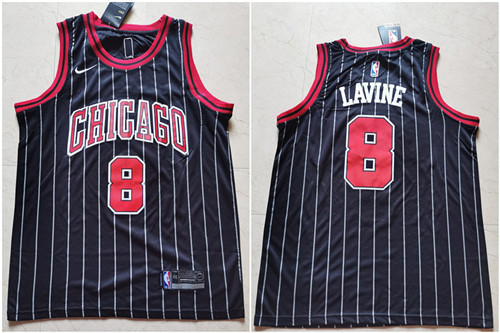 Bulls 8 Zach Lavine Black Nike Swingman Jersey
