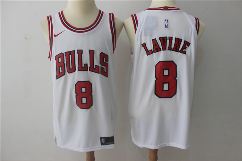 Bulls 8 Zach Lavine White Nike Jersey