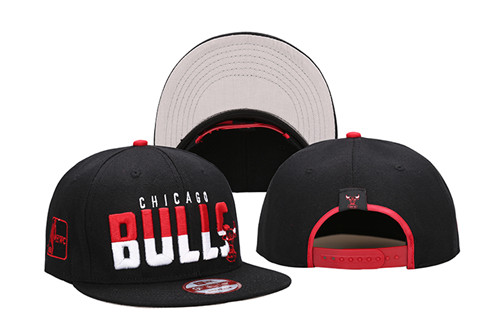 Bulls Team Logo Black Adjustable Hat LH