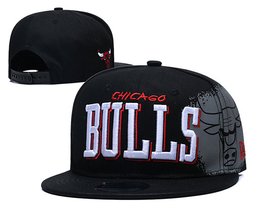 Bulls Team Logo Black Adjustable Hat YD 1