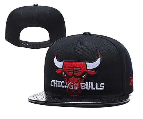 Bulls Team Logo Black Adjustable Hat YD