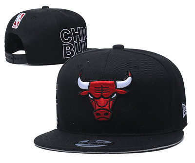 Bulls Team Logo Black Adjustable Hat YD