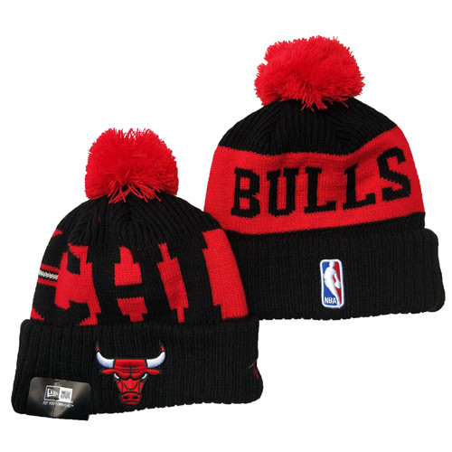 Bulls Team Logo Black Knit Hat  YD