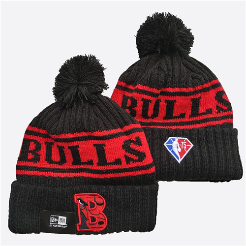 Bulls Team Logo Black Knit Hat YD