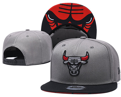 Bulls Team Logo Gray Black Adjustable Hat TX