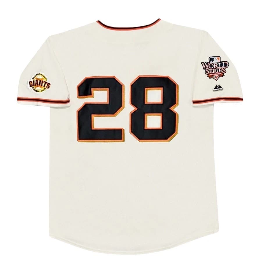 Buster Posey 2010 San Francisco Giants Cream World Series Jersey Men’s Large