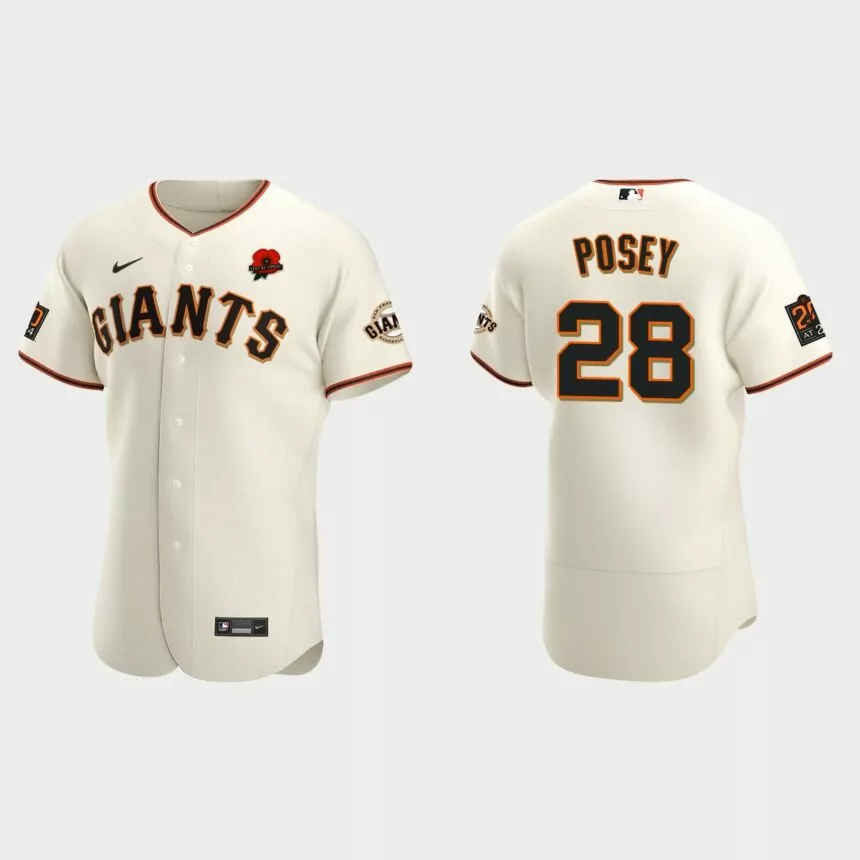 Buster Posey San Francisco Giants 2021 Memorial Day Authentic Jersey – Cream