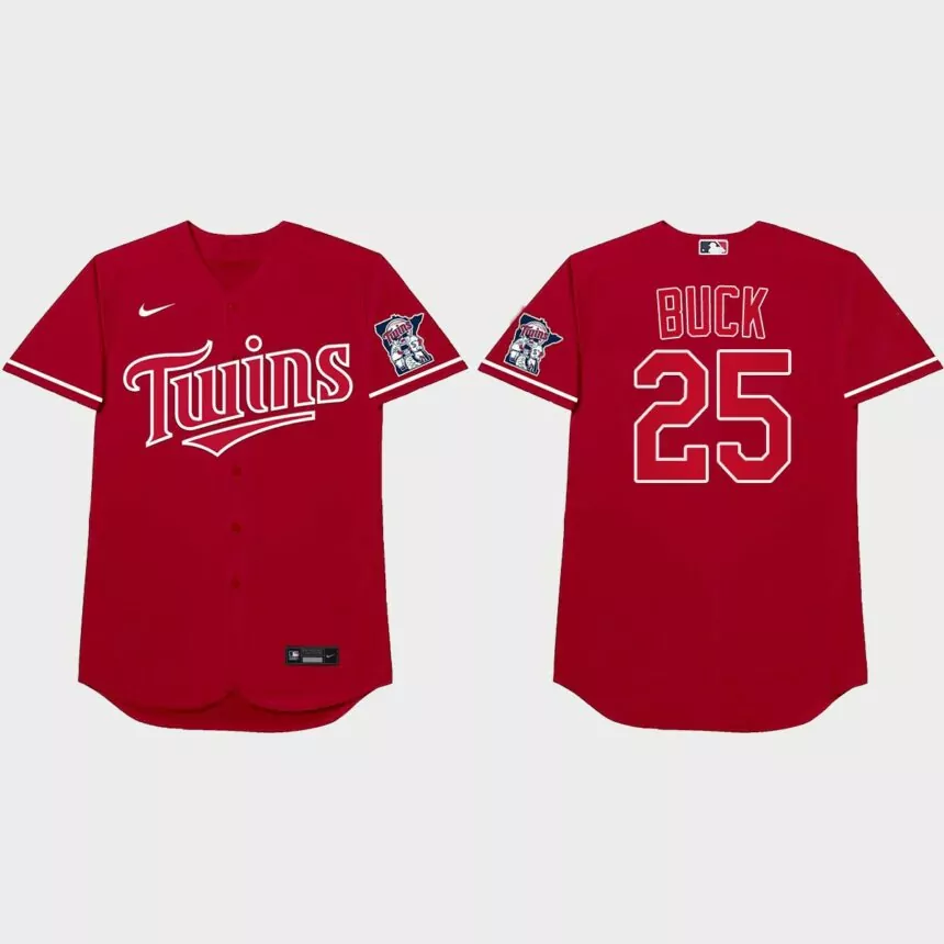 Byron Buxton Nickname Twins 2021 Players’ Weekend Buck Jersey – Red