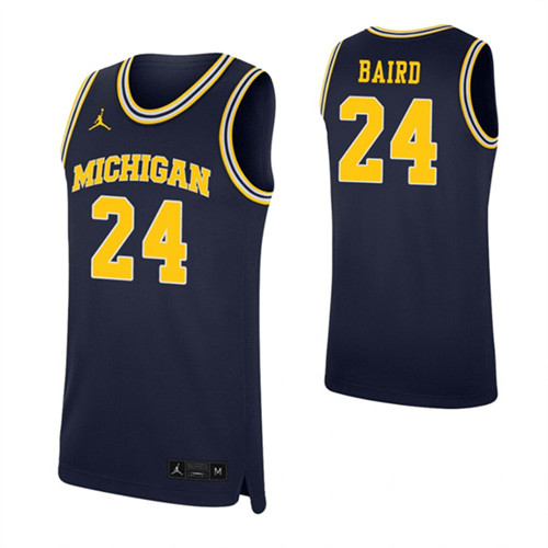 C.J. Baird Jersey Navy Michigan Wolverines Replica