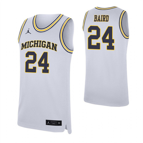 C.J. Baird Jersey White Michigan Wolverines Replica