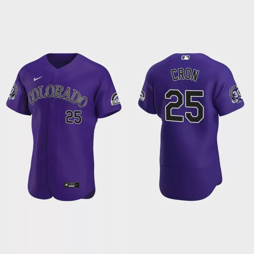 C.J. Cron Colorado Rockies 30th Anniversary Authentic Jersey – Purple