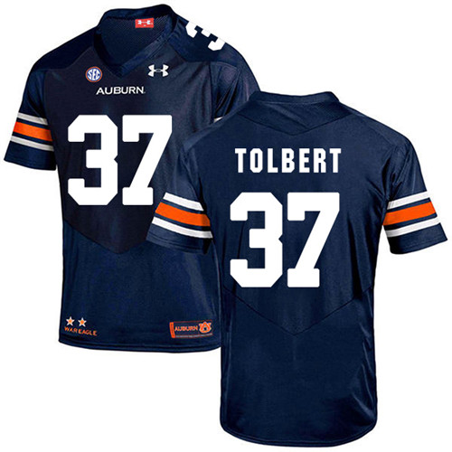 C.J. Tolbert Auburn Tigers Men's Jersey - #37 NCAA Navy Blue Stitched Authentic