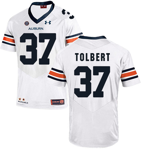 C.J. Tolbert Auburn Tigers Men's Jersey - #37 NCAA White Stitched Authentic