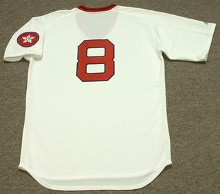 CARL YASTRZEMSKI Boston Red Sox 1975 Home Majestic Cooperstown Throwback Jersey