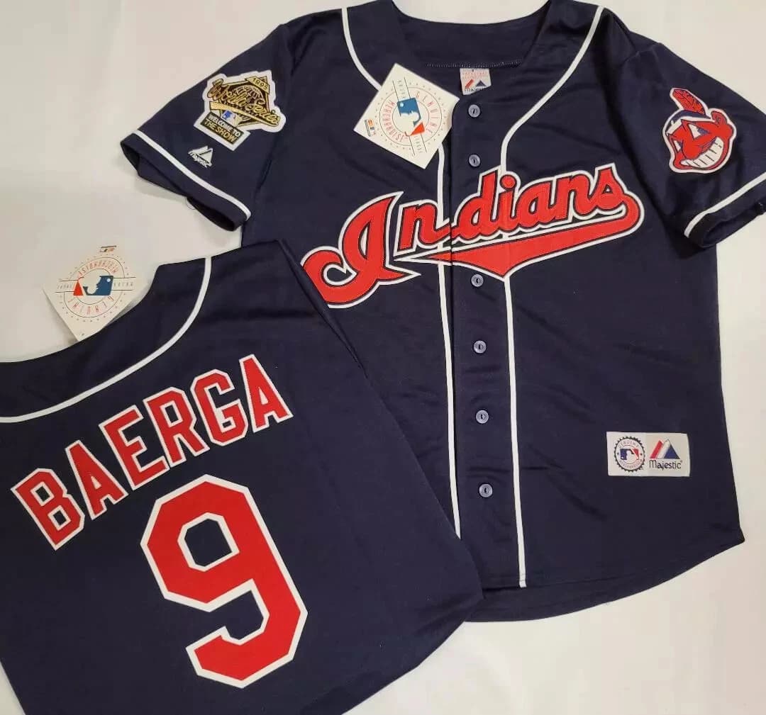CARLOS BAERGA  1995 Cleveland Indians Home   World Series Men's Jersey
