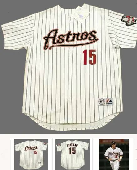 CARLOS BELTRAN Houston Astros 2004 Home Majestic Baseball Throwback Jersey