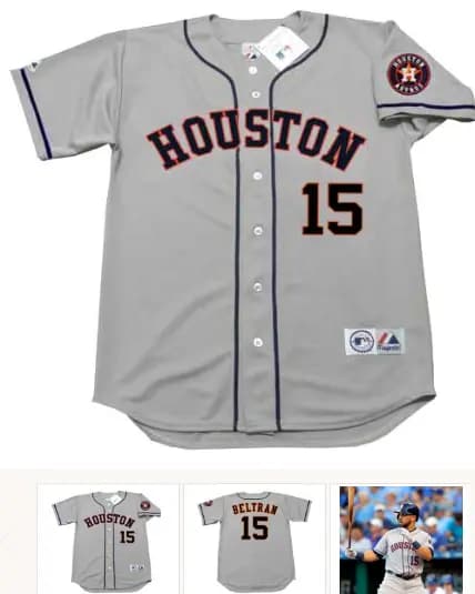 CARLOS BELTRAN Houston Astros 2017 Away Majestic Baseball Throwback Jersey
