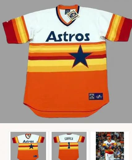 CARLOS CORREA Houston Astros 1980's Home Majestic Throwback Baseball Jersey