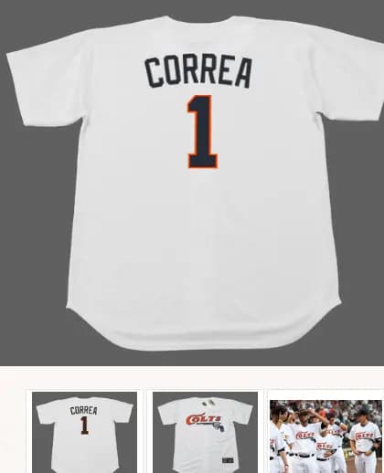 CARLOS CORREA Houston Colt .45's 1960's Home Majestic Baseball Throwback Jersey