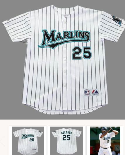 CARLOS DELGADO Florida Marlins 2005 Home Majestic Throwback Baseball Jersey