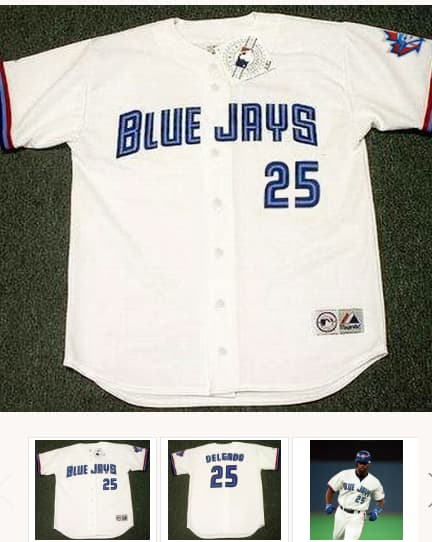 CARLOS DELGADO Toronto Blue Jays 1997 Majestic Throwback Home Baseball Jersey