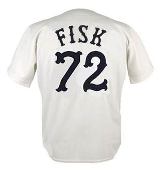 CARLTON FISK Chicago White Sox 1981 Home Majestic Throwback Baseball Jersey