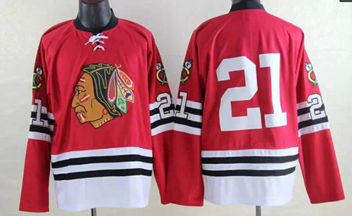 CCM Chicago Blackhawks #21 Stan Mikita 1960-1961 Red Throwback Jersey Stitched