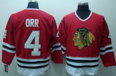CCM Men's Chicago Blackhawks #4 Bobby Orr Red 1976 Throwback Jersey Stitched