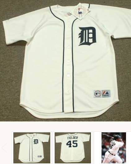CECIL FIELDER Detroit Tigers 1990 Home Majestic Throwback Baseball Jersey