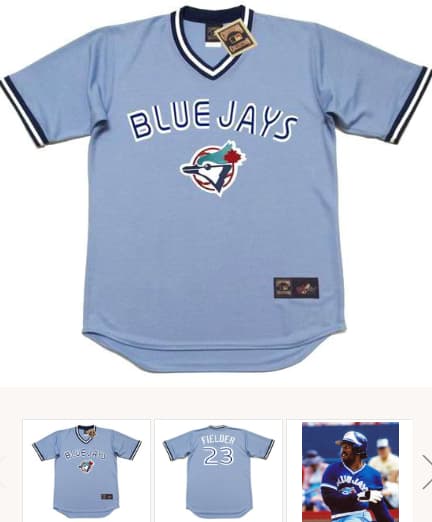 CECIL FIELDER Toronto Blue Jays 1987 Majestic Cooperstown Away Baseball Jersey