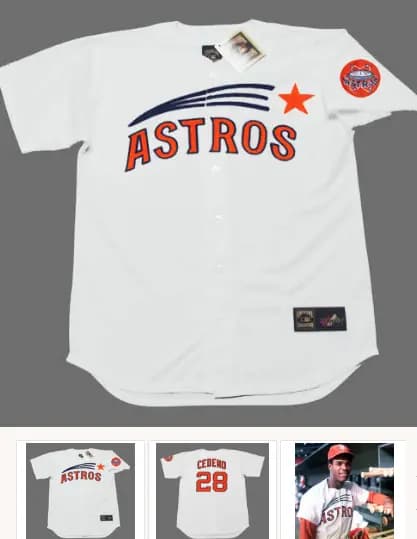 CESAR CEDENO Houston Astros 1971 Majestic Cooperstown Home Baseball Jersey
