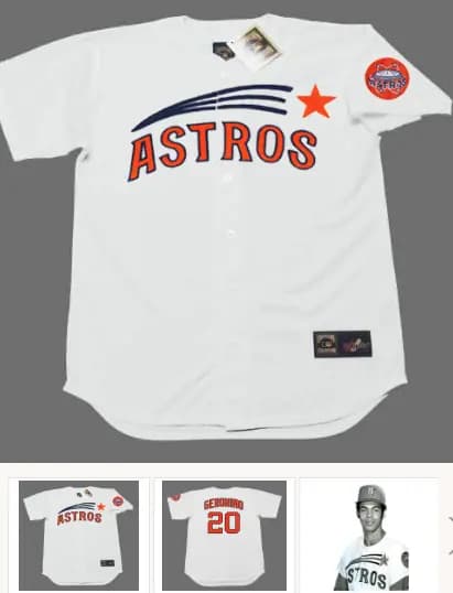 CESAR GERONIMO Houston Astros 1971 Majestic Cooperstown Home Baseball Jersey