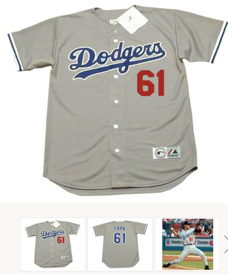 CHAN HO PARK Los Angeles Dodgers 1998 Away Majestic Throwback Baseball Jersey