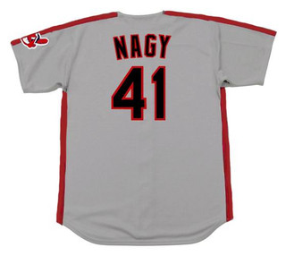 CHARLES NAGY Cleveland Indians 1992 Majestic Throwback Away Baseball Jersey
