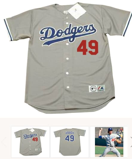 CHARLIE HOUGH Los Angeles Dodgers 1978 Away Majestic Baseball Throwback Jersey