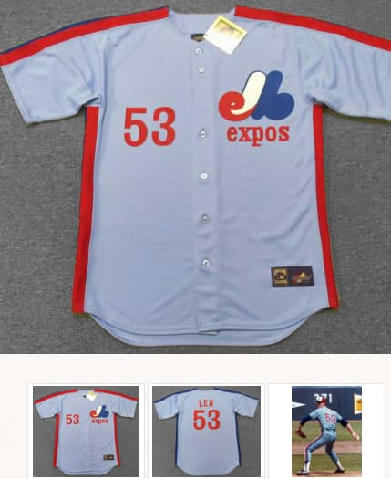CHARLIE LEA Montreal Expos 1983 Away Majestic Throwback Baseball Jersey