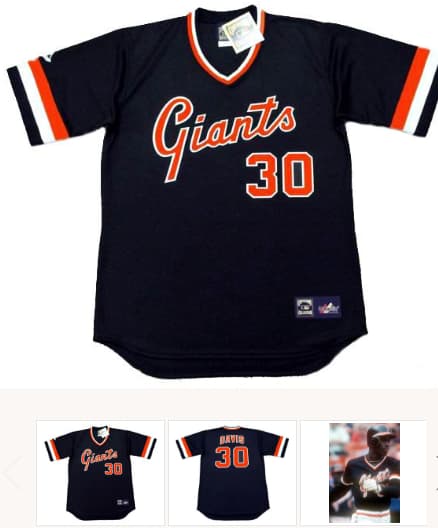 CHILI DAVIS San Francisco Giants 1982 Majestic Cooperstown Away Baseball Jersey