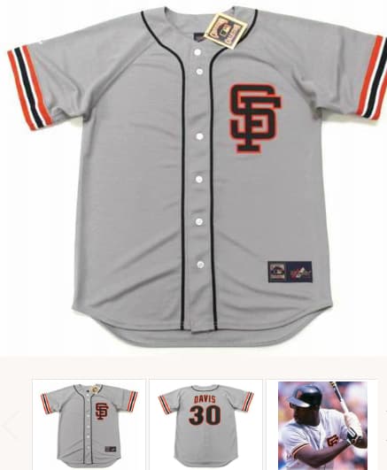 CHILI DAVIS San Francisco Giants 1984 Majestic Cooperstown Away Baseball Jersey