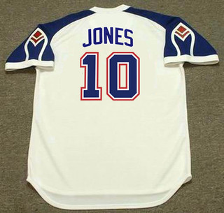 CHIPPER JONES Atlanta Braves 1970's Home Majestic Throwback Baseball Jersey