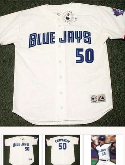 CHRIS CARPENTER Toronto Blue Jays 1998 Majestic Throwback Home Baseball Jersey